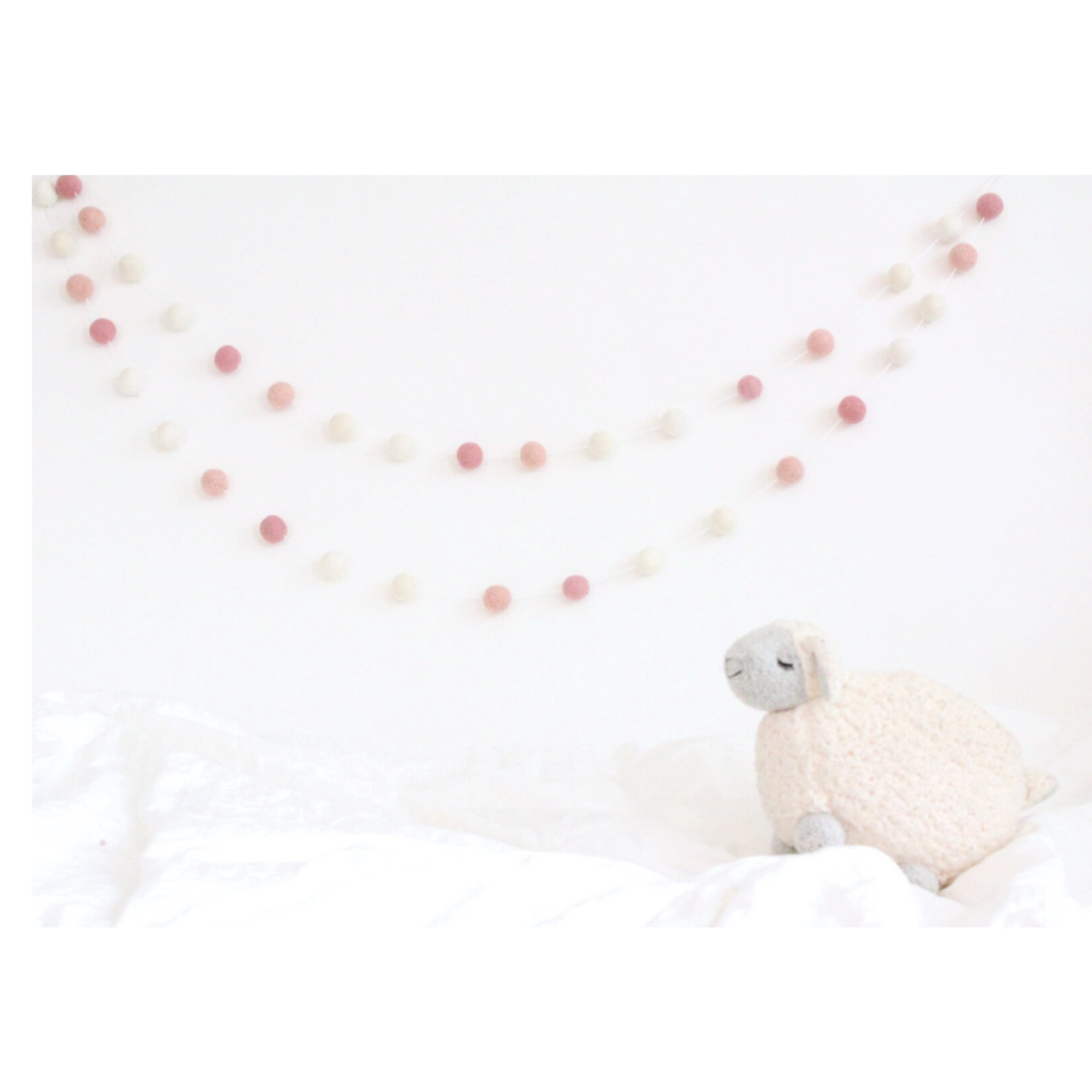 Sheep Farm Felt - Ombre Pink Felt Ball Garland