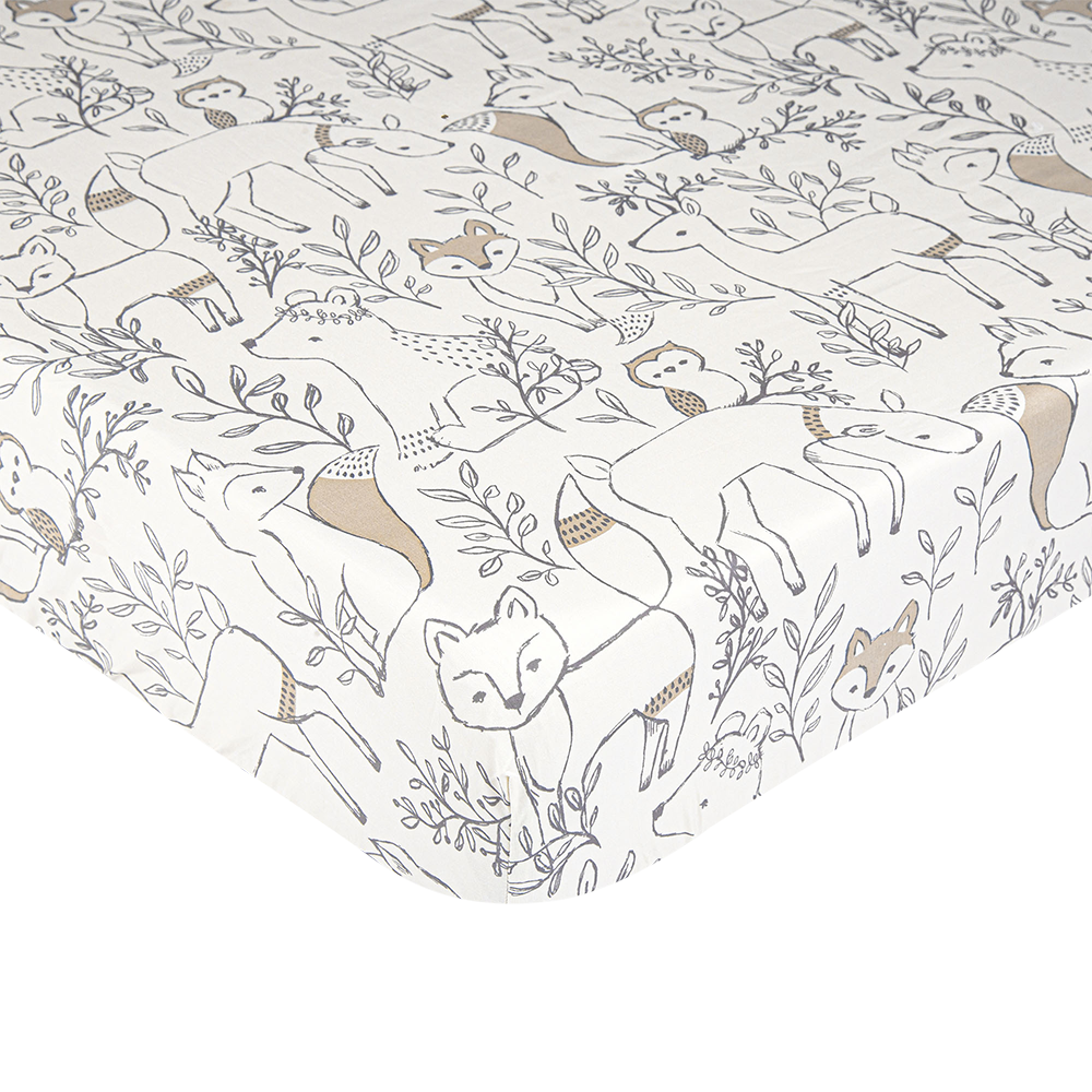 Crane Baby - Ezra Crib Sheet (Woodland)