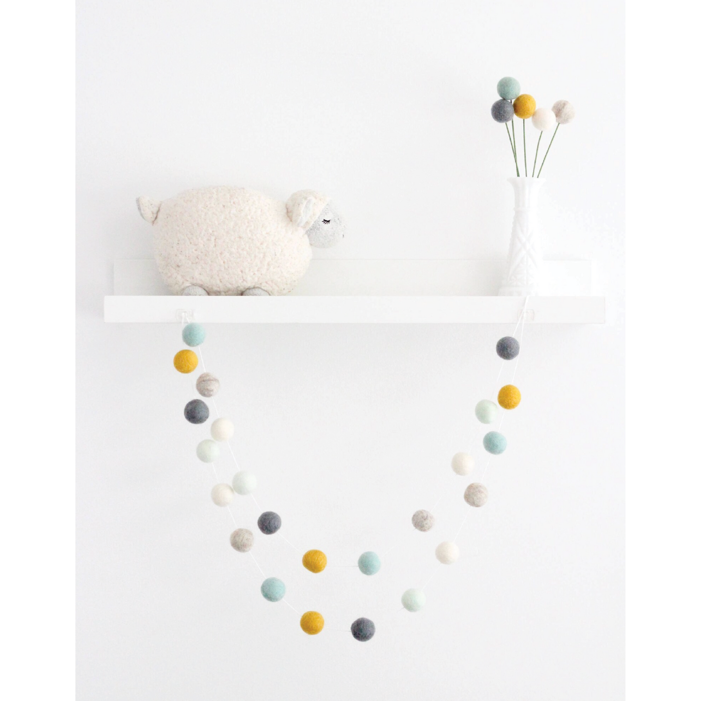 Sheep Farm Felt - Tranquil Mint Felt Ball Garland