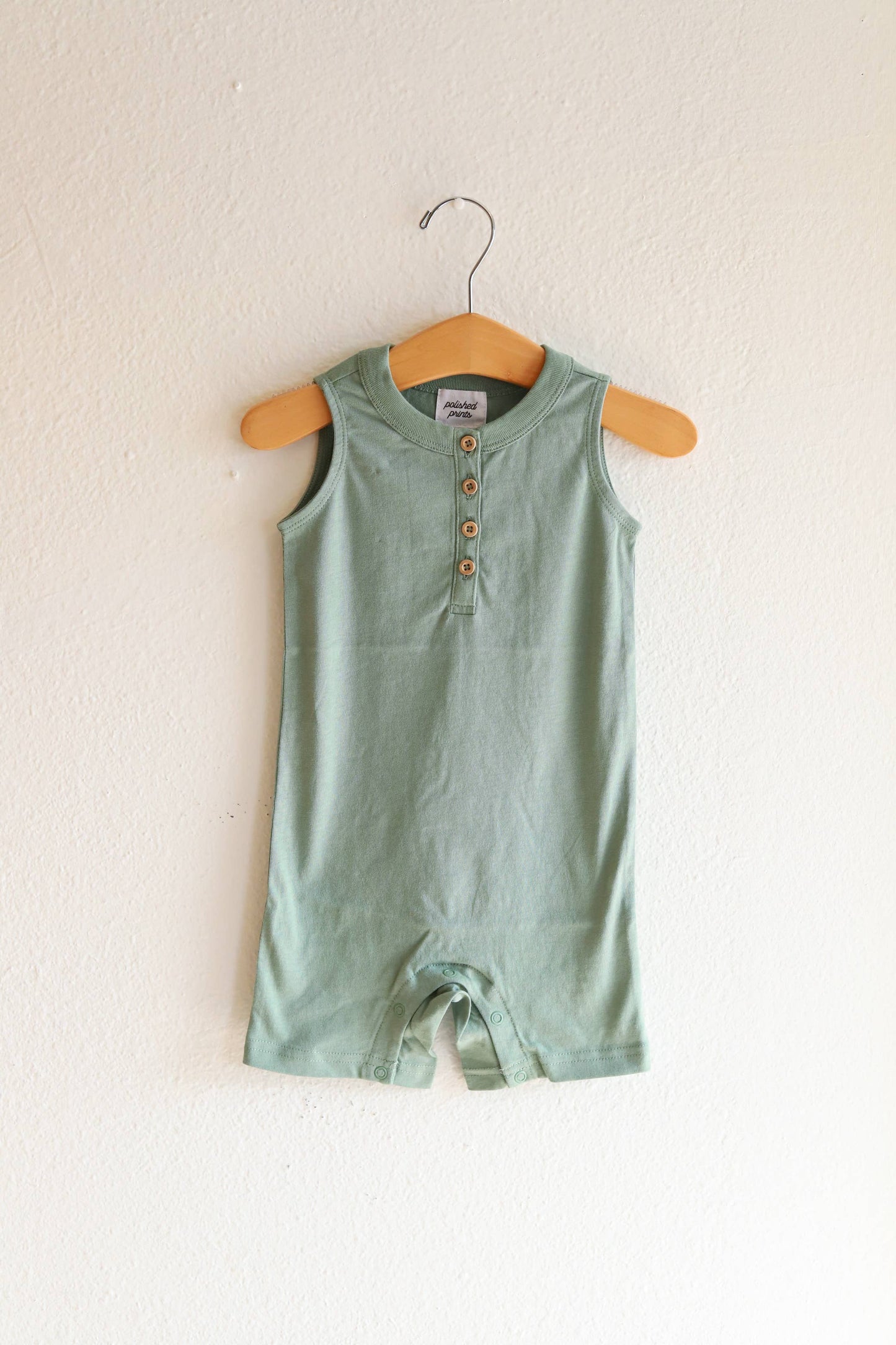 Polished Prints - Green Baby Romper