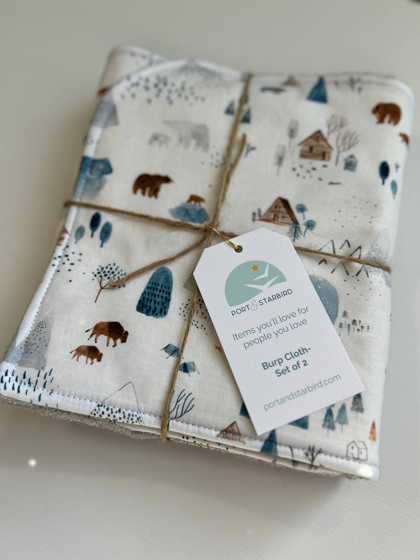 Port & Starbird - Winter Forest Burp Cloth, set of 2