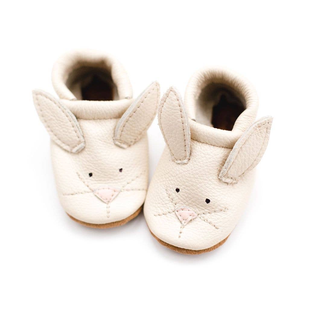 Starry Knight Design - Bunnies Cute Critters Leather Baby Moccasins