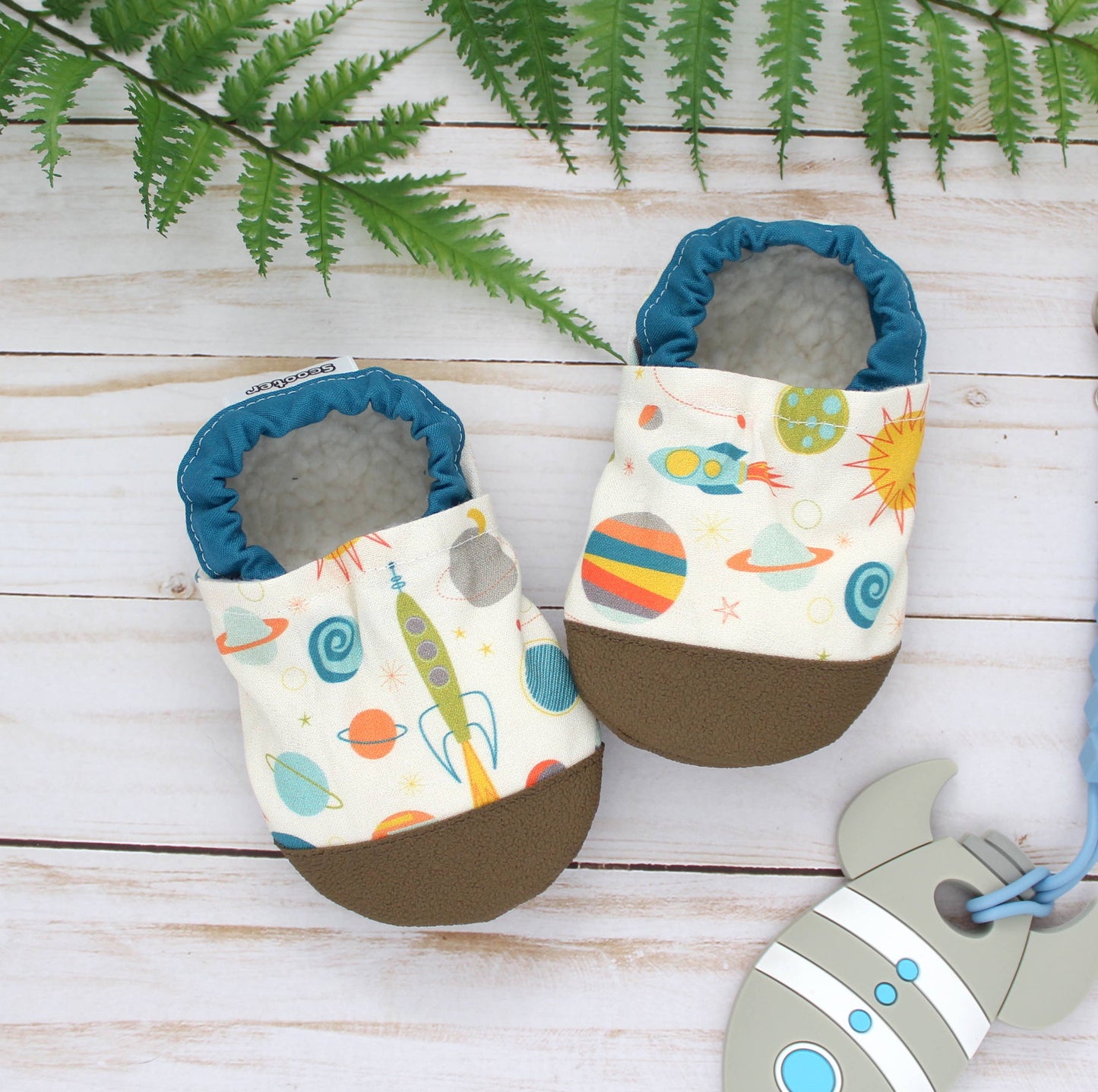 Scooter Booties - Retro Space Baby Shoes