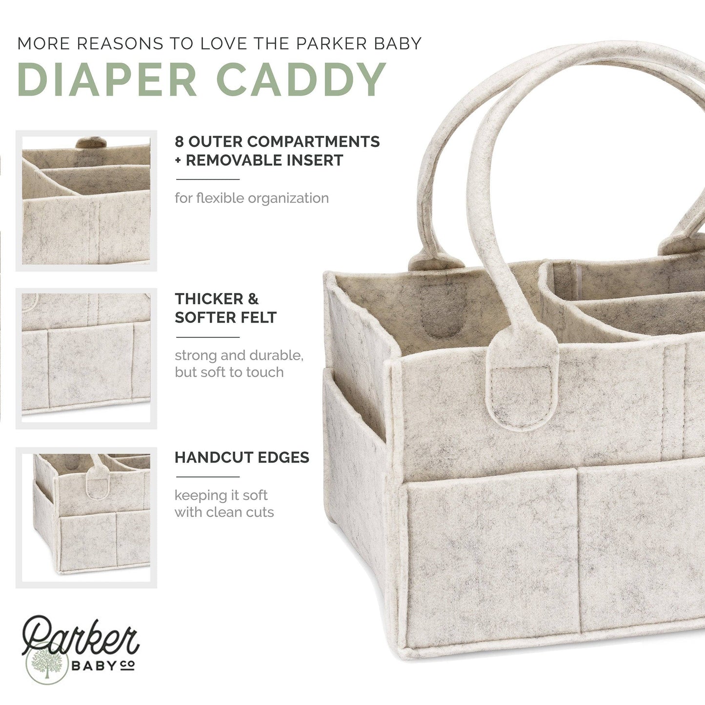 Parker Baby Co. - Diaper Caddy in White