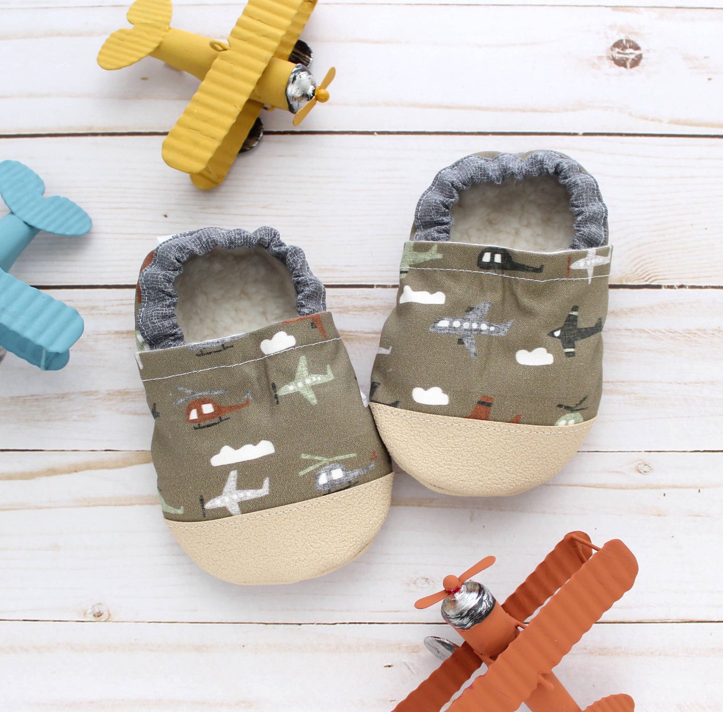 Scooter Booties - Airplane Baby Shoes