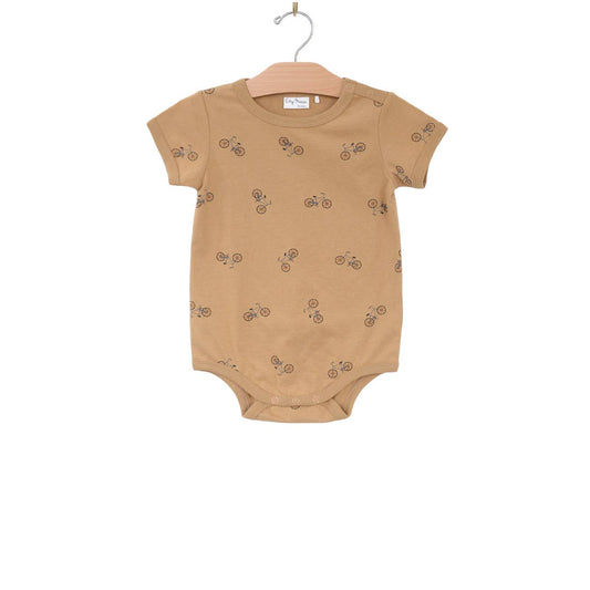 City Mouse Studio - Short Sleeve Bodysuit- Bikes- Saffron