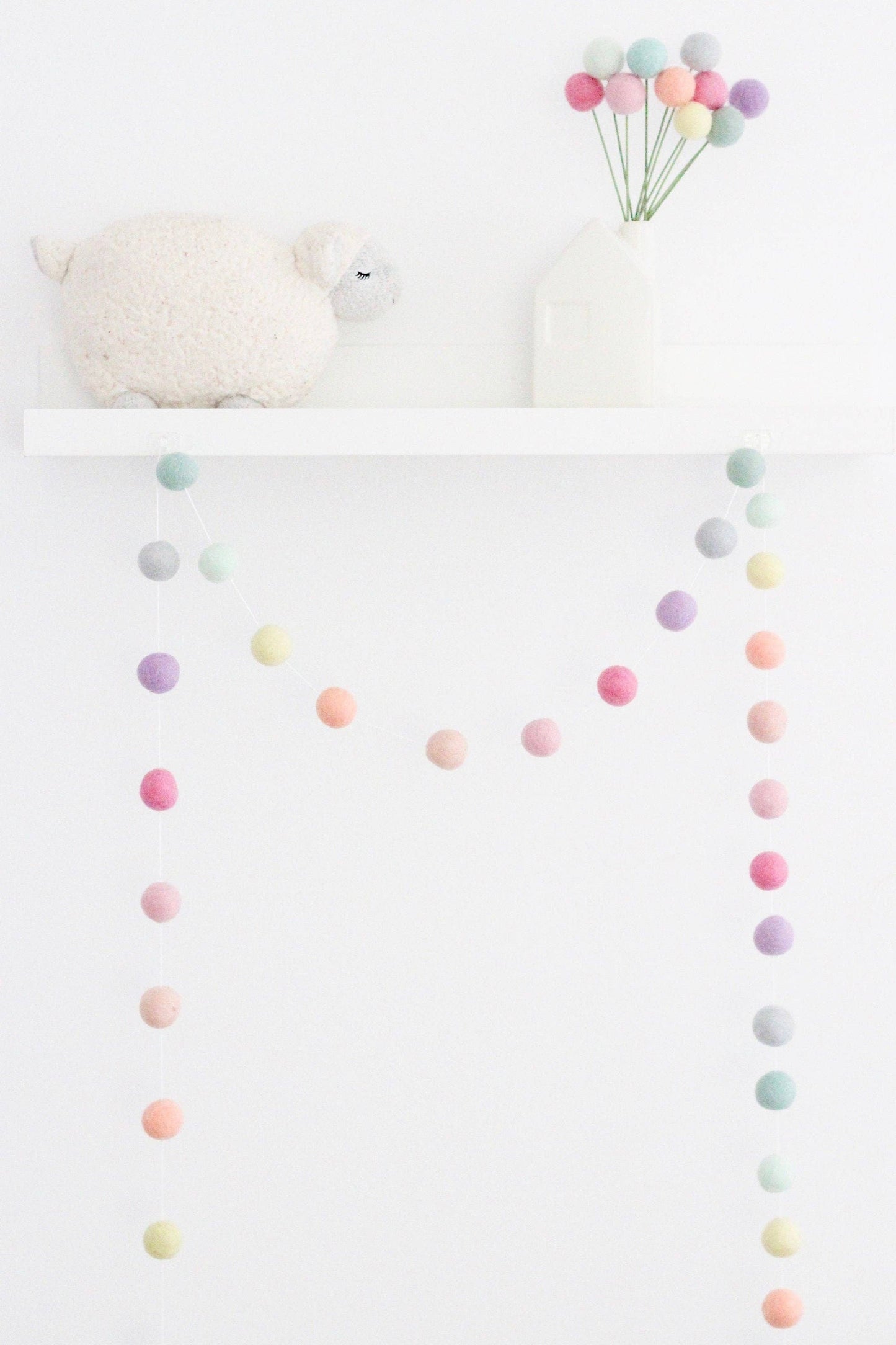 Sheep Farm Felt - Rainbow Sorbet Felt Ball Garland