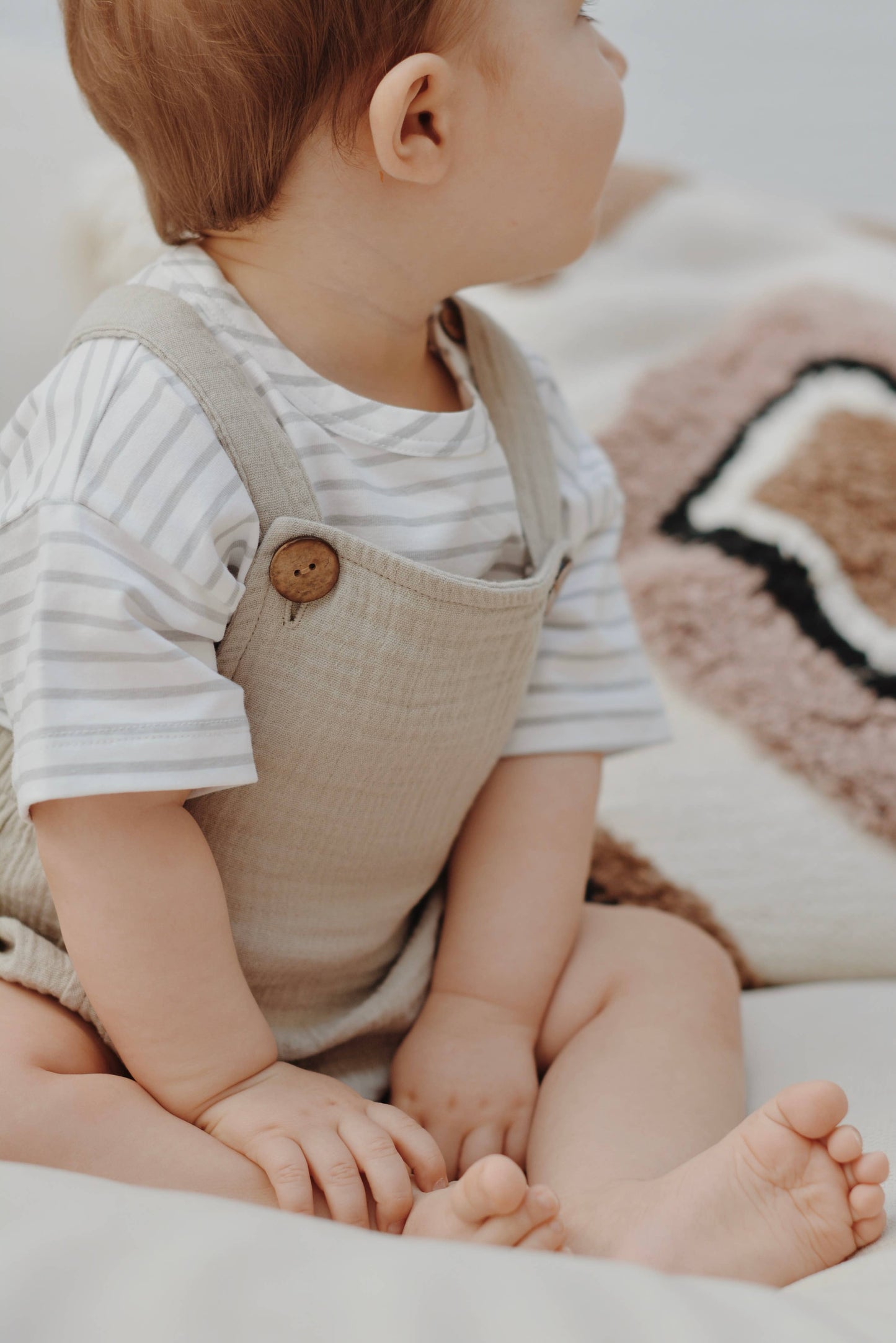 Eli & Nev - Baby Sage Green Muslin Summer Overalls 100% Cotton