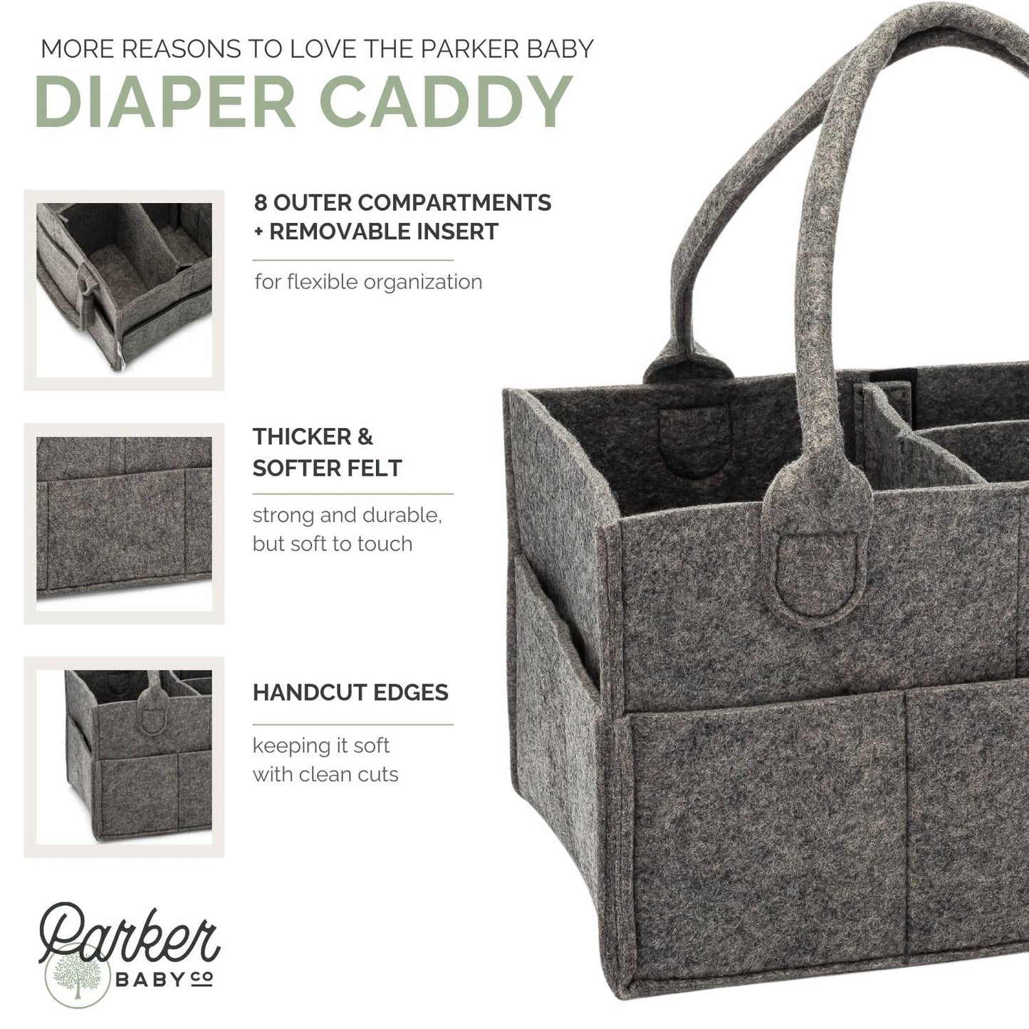 Parker Baby Co. - Diaper Caddy in Peppercorn