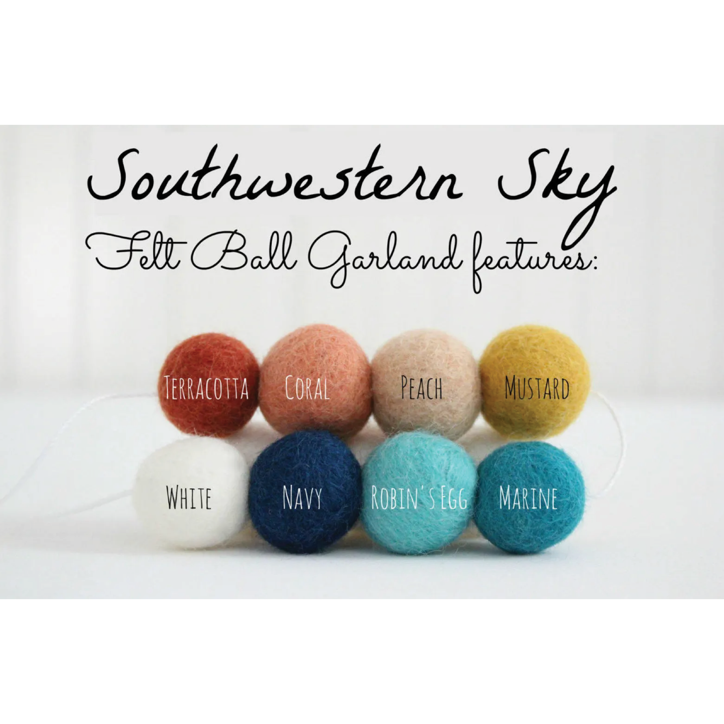 Sheep Farm Felt - Southwestern Sky Felt Ball Garland