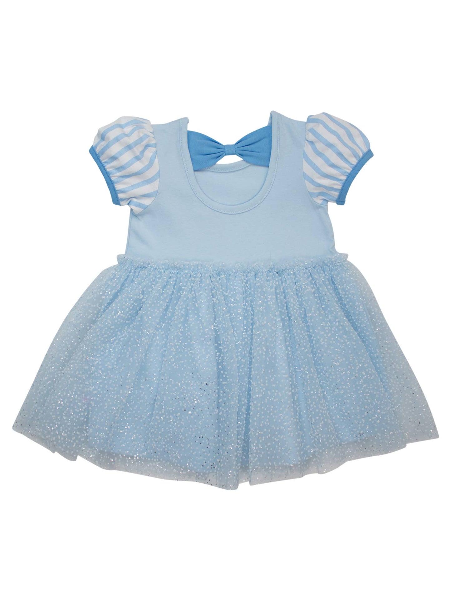 RuffleButts + RuggedButts - Girls Glass Slipper Princess Bow Twirl Dress Short Sleeve