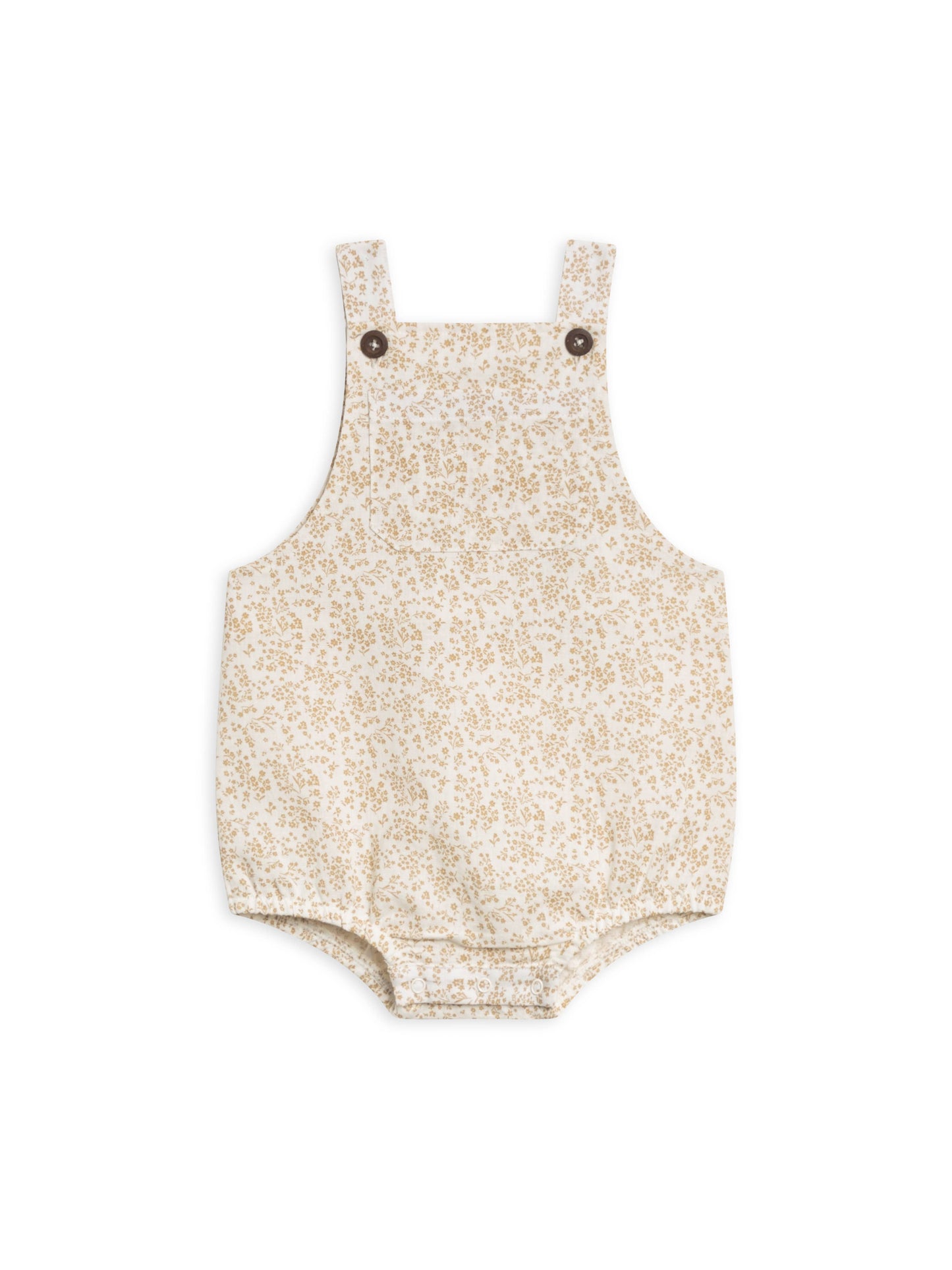 Colored Organics - Baby Alani Linen Bubble Overall - Velma Floral / Latte