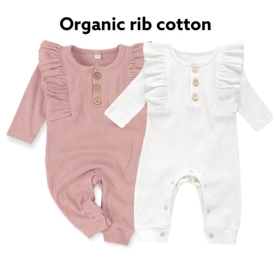 Little Organic Co. - Baby organic ruffle top cotton romper