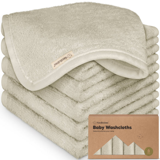 KeaBabies - 6-Pack Baby Wash Cloths