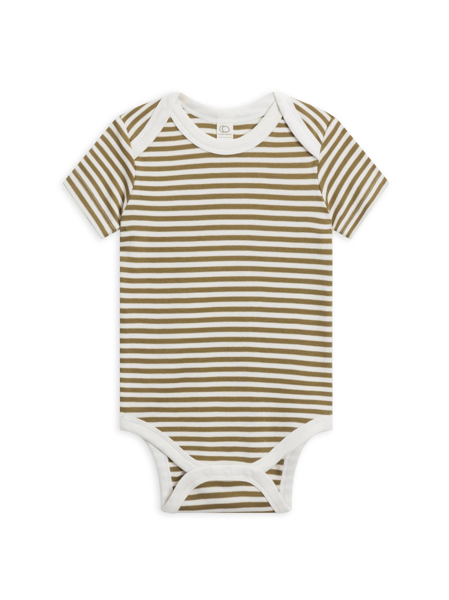 Colored Organics - Organic Baby Afton Bodysuit - Greely Stripe / Ivory + Herb