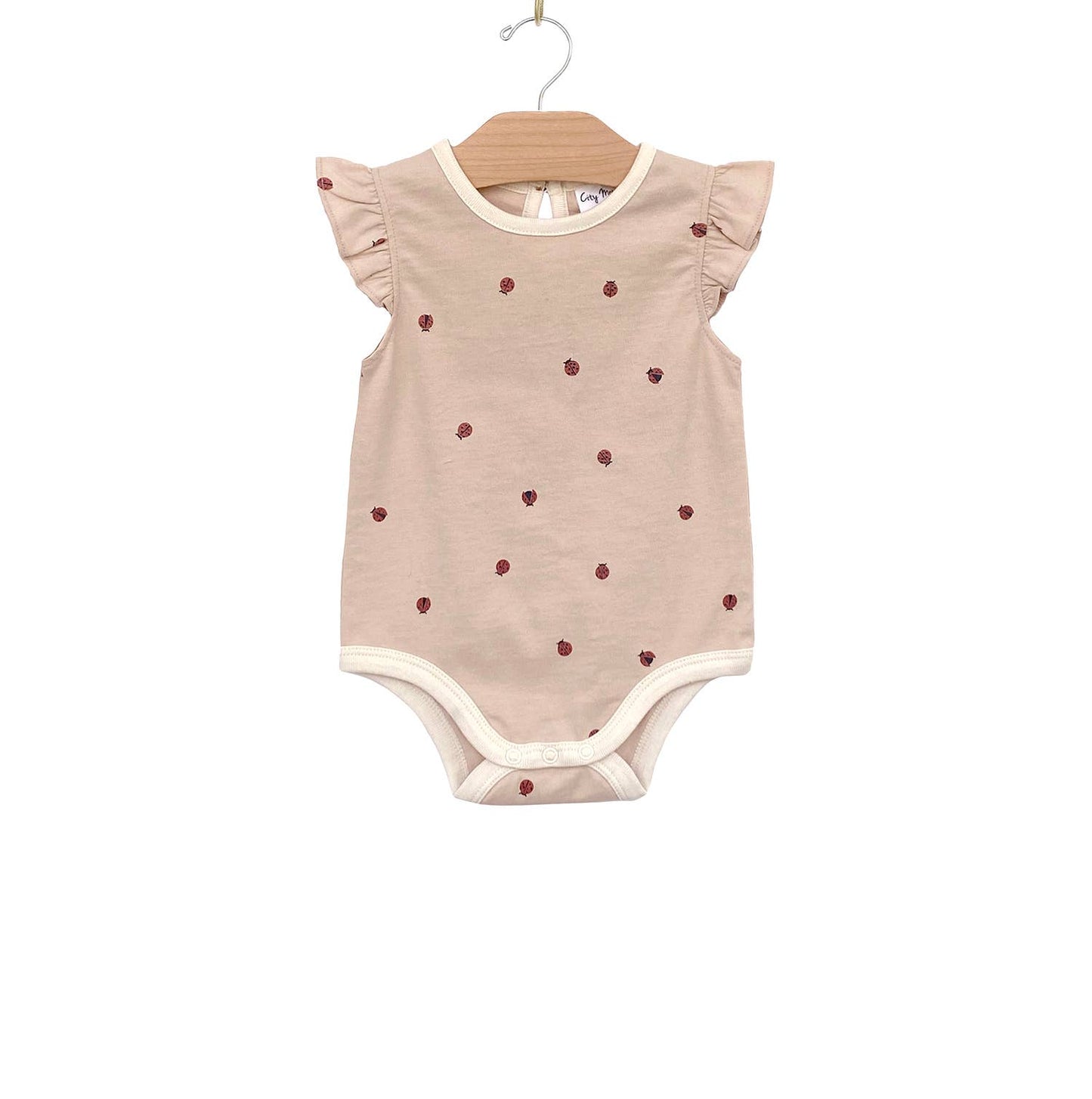 City Mouse Studio - Flutter Sleeve Bodysuit- Ladybugs