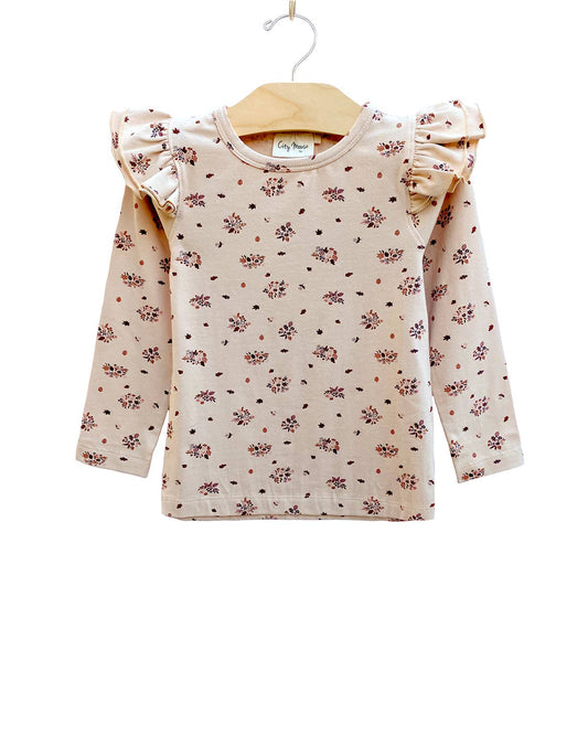 City Mouse Studio - Floral Flutter Sleeve Tee