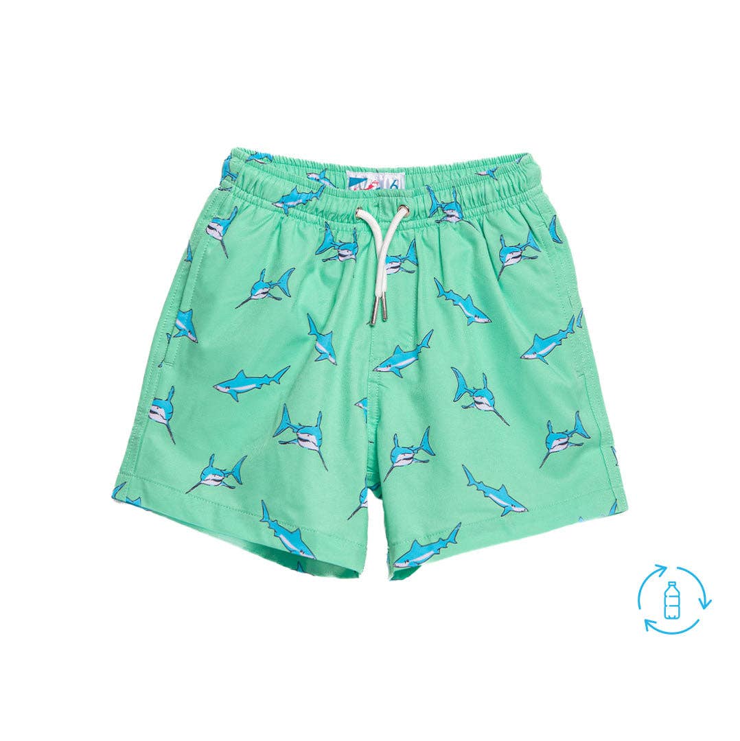 Bermies Swim Trunks - Green Shark