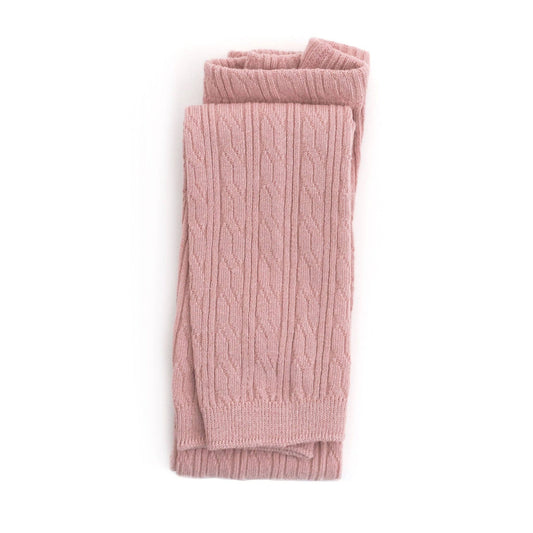 Blush Pink Cable Knit Footless Tights: 5-6 YEARS