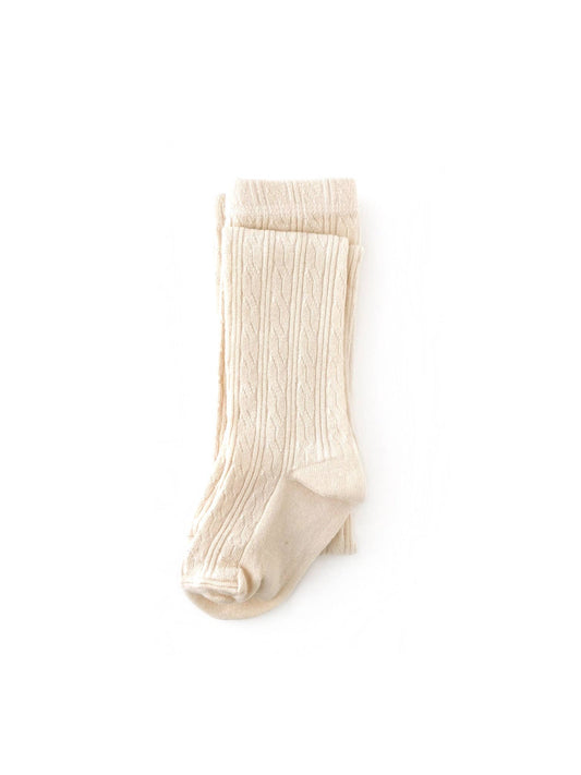 Vanilla Cable Knit Tights: 5-6 Years