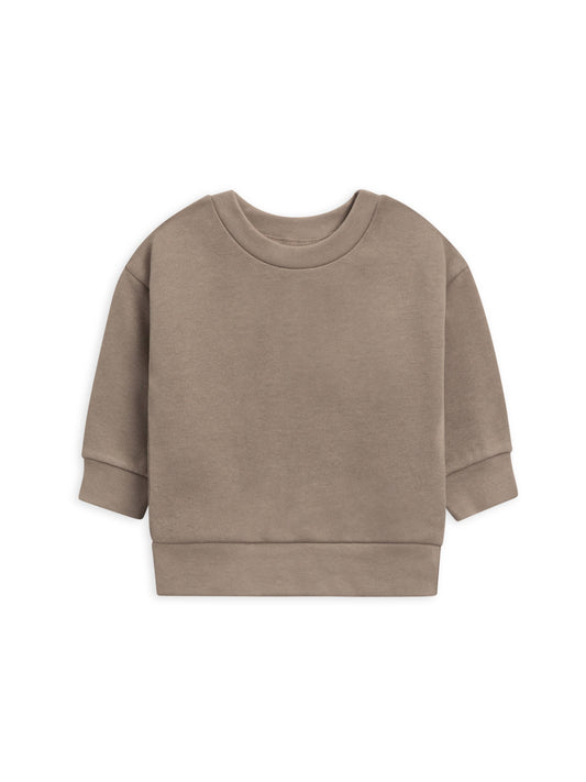 Colored Organics - Baby & Kids Kelly Fleece Drop Shoulder Sweatshirt -Driftwood