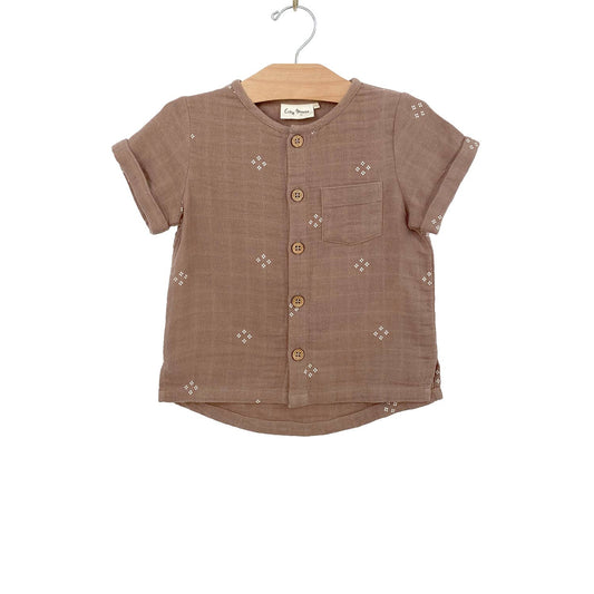 City Mouse Studio - Button Down Boy Shirt- Diamonds