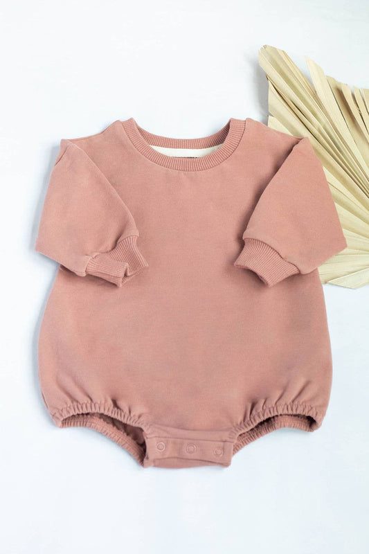 Little Organic Co. - Solid Oversized Bubble Romper Sweatshirt Soft Organic Cotton