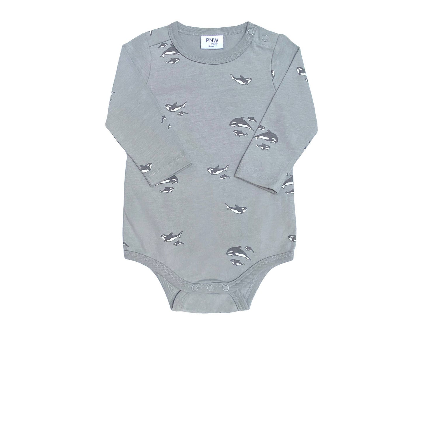 City Mouse Studio - PNW Baby Longsleeve Bodysuit- Orcas