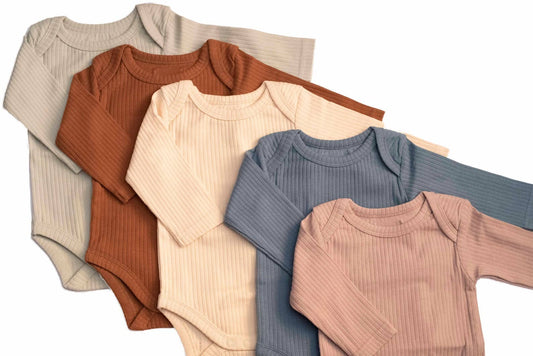 Little Organic Co. - Organic cotton bodysuit ribbed cotton long sleeve