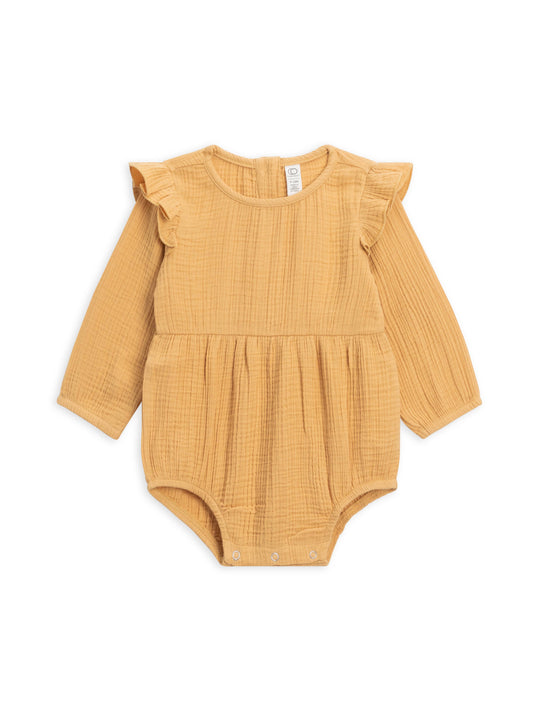 Colored Organics - Organic Baby & Kids Isla Muslin Bubble Romper - Honey