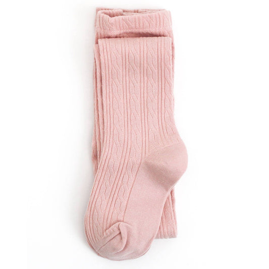 Ballet Pink Cable Knit Tights: 5-6 YEARS