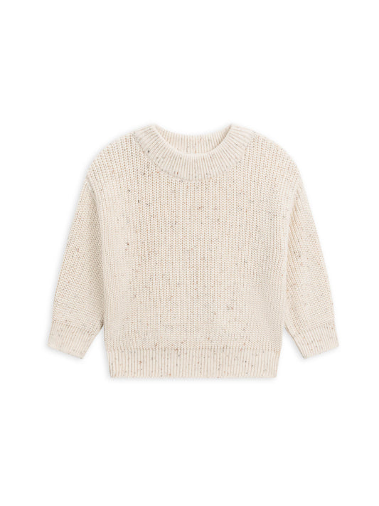 Colored Organics - Organic Baby & Kids Dion Sweater Crew - Ivory w Fleck