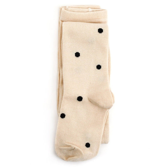 Vanilla Dot Knit Tights: 6-12 MONTHS