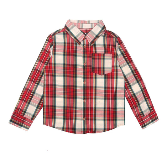 Classic Poplin Buttondown in Red Tartan