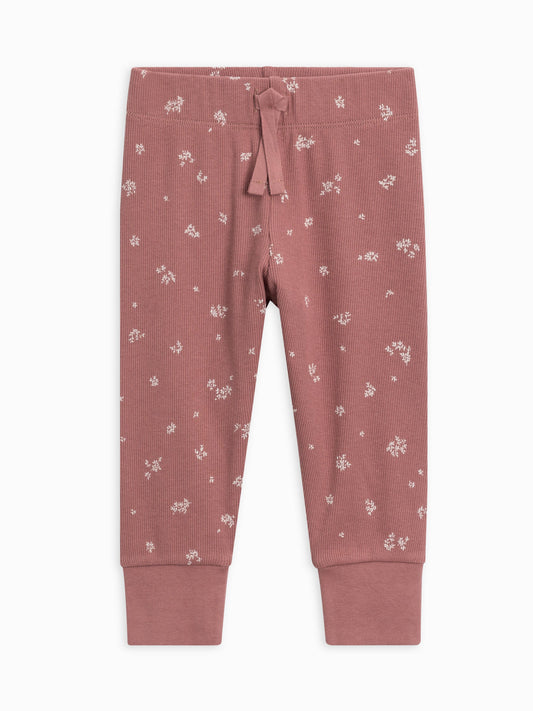 Colored Organics - Organic Cotton Baby Cruz Ribbed Joggers - Sienna Floral