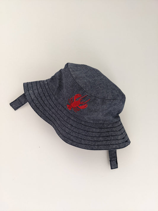 Huggalugs - Lobster Chambray Bucket Hat- UPF 25+