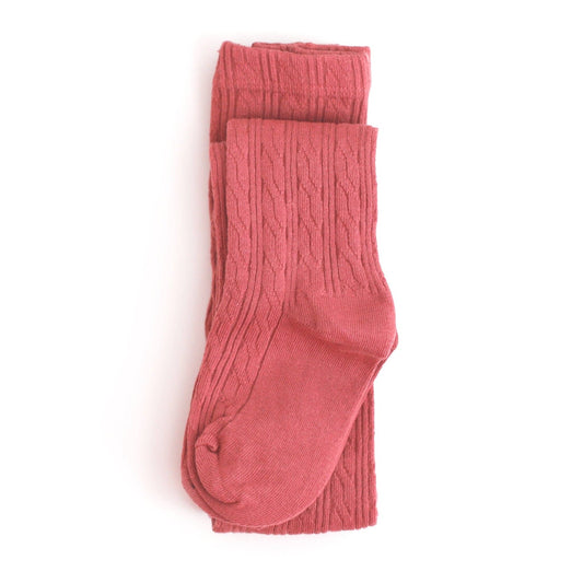 Strawberry Cable Knit Tights: 3-4 YEARS