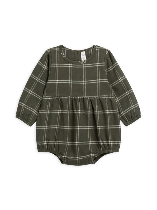 Colored Organics - Organic Baby Bristol Flannel Bubble Romper - Cypress Plaid